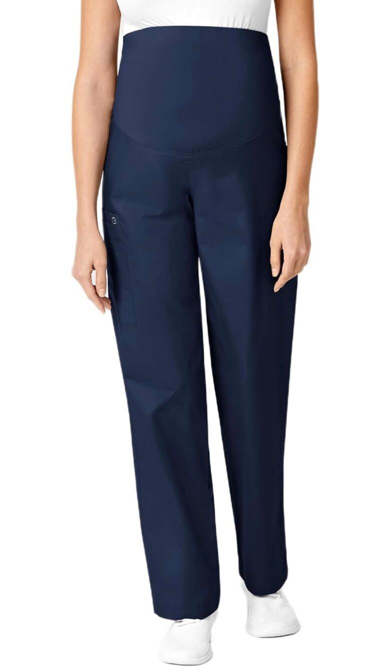 WonderWink WonderWORK Maternity Scrub Pants Size L Navy Cargo